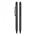 1027 Füme Metal Tükenmez Touchpen Rubber Gövde Kalem - 3