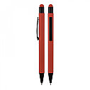 1027 Füme Metal Tükenmez Touchpen Rubber Gövde Kalem - 5