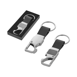 2122 Metal Tek Taraflı Metal Suni Deri Anahtarlık - 