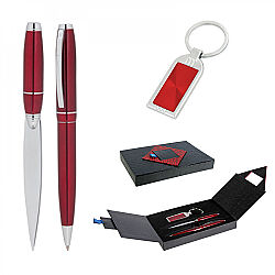 310 Kırmızı Kalem & Anahtarlık & Zarf Açacağı Set - 2