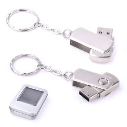  - 4 GB Döner Kapaklı Metal Anahtarlık USB Bellek