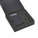 5057 Siyah Hediyelik Set - Led işıklı 10.000Mah Powerbank - Led işıklı Usb Bellek Led işıklı Rubber Metal Kalem - 1