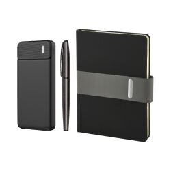 5070 Siyah Defter & Kalem & Powerbank Set - 2