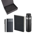 5077 Siyah Kalem & Defter & Powerbank & Termos Set - 1