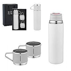 5337 Beyaz Çelik 3'lü Termos Set / 500 ml - 3