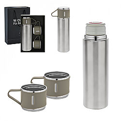 5337 Beyaz Çelik 3'lü Termos Set / 500 ml - 4