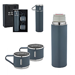 5337 Beyaz Çelik 3'lü Termos Set / 500 ml - 5