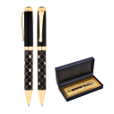 656-KT Siyah-Gold Metal Tükenmez Kalem Seti - 1