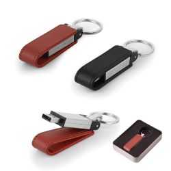  - 8 GB Deri Metal Anahtarlık USB Bellek