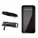 850 Siyah Powerbank & Çakı & Elfeneri Set - 2