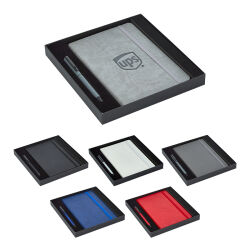920-K Beyaz Hediyelik Set - 13X21 Not Defteri Metal Rubber Gövde Roller Kalem - 1