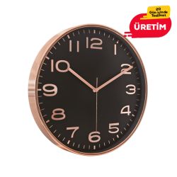 AŞİYAN DUVAR SAATİ BAKIR-SİYAH (33 CM) - 