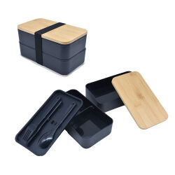 Bambu Kapaklı Plastik Yemek Kutusu - 1