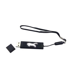 F-200-32 Siyah - Beyaz Işık 32 GB Işıklı Rubber Usb