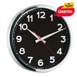 GLORY METAL DUVAR SAATİ SİYAH (40 CM)