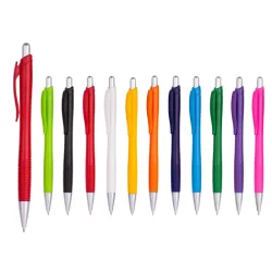 Gümüş Detaylı Plastik Tükenmez Kalem - Ergonomik Seri