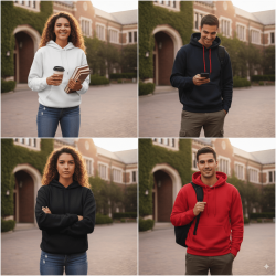 Nakış ve Baskı Seçenekli Kurumsal Kapşonlu Sweatshirtler - Fermuarlı - 2