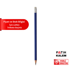 YUVARLAK SİLGİLİ NATUREL KURŞUN KALEM LACİVERT