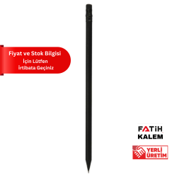 YUVARLAK SİLGİLİ SİYAH LATALI NATUREL KURŞUN KALEM